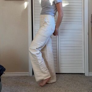 Women's Cream Cargo Pants
